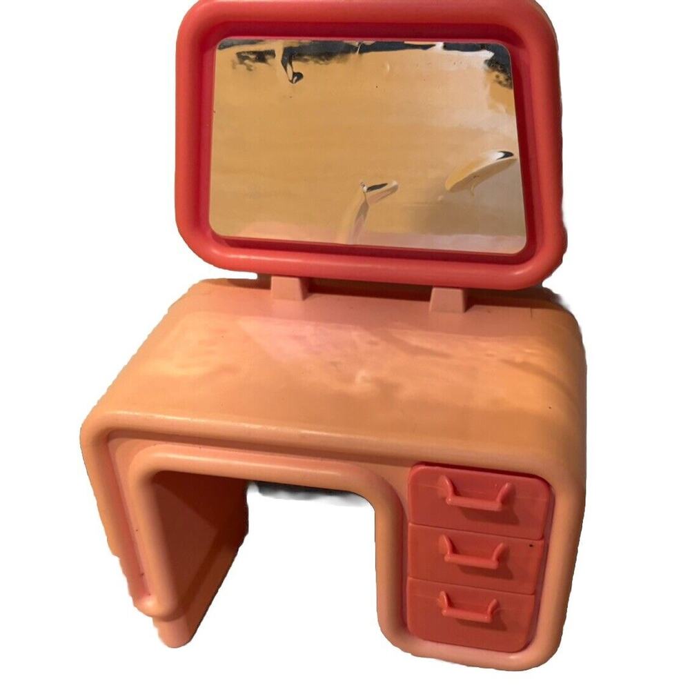 Vintage 1977 Barbie Dream House Furniture Pink Vanity